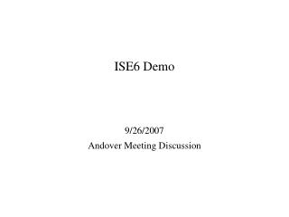 ISE6 Demo