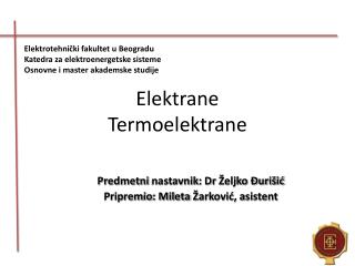 Elektrane Termoelektrane