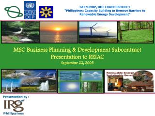 GEF/UNDP/DOE CBRED PROJECT