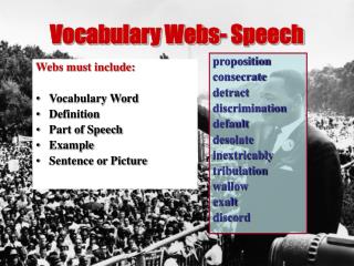 Vocabulary Webs- Speech