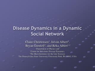 Disease Dynamics in a Dynamic Social Network