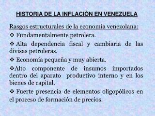 HISTORIA DE LA INFLACIÓN EN VENEZUELA