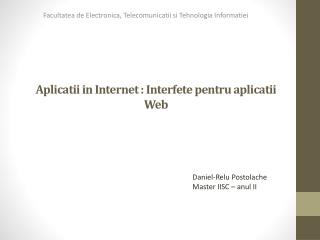 Aplicatii in Internet : Interfete pentru aplicatii Web