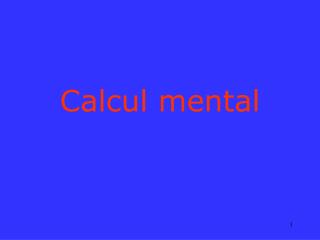 Calcul mental