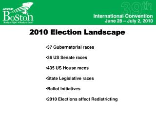 2010 Election Landscape