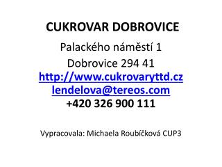 CUKROVAR DOBROVICE