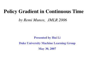 Policy Gradient in Continuous Time