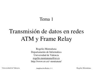 Tema 1 Transmisión de datos en redes ATM y Frame Relay