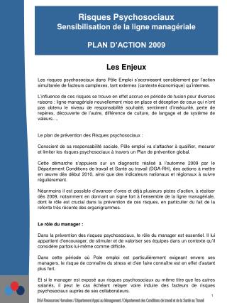 Le Plan d’Action