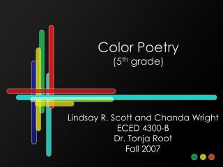 Color Poetry (5 th grade)