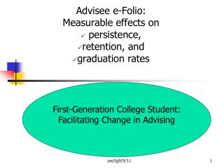 Advisee e-Folio: Measurable effects on persistence, retention, and graduation rates