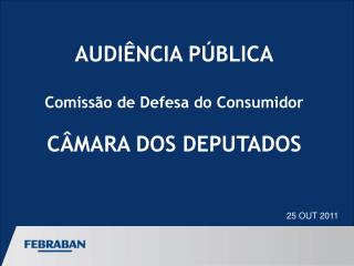 AUDIÊNCIA PÚBLICA Comissão de Defesa do Consumidor CÂMARA DOS DEPUTADOS