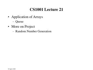 CS1001 Lecture 21