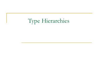 Type Hierarchies