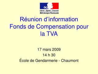 Réunion d’information Fonds de Compensation pour la TVA