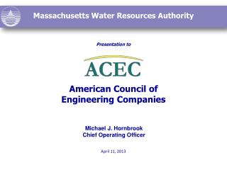Presentation to American Council of Engineering Companies