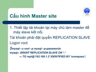 Cấu hình Master site