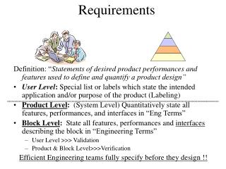 Example of User to System Level – Flowdown