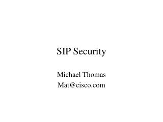 SIP Security