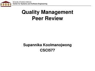 Quality Management Peer Review