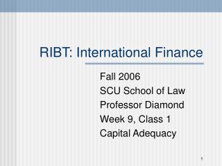 RIBT: International Finance