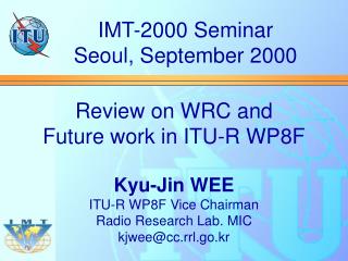 IMT-2000 Seminar Seoul, September 2000