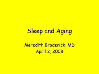 Sleep and Aging