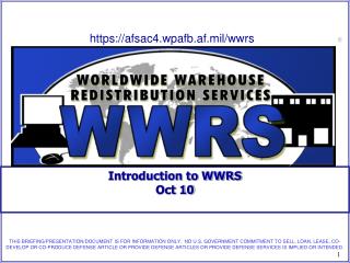 Introduction to WWRS Oct 10