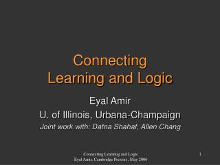 Connecting Learning and Logic