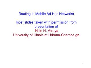 Mobile Ad Hoc Networks