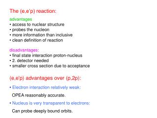 The (e,e‘p) reaction: