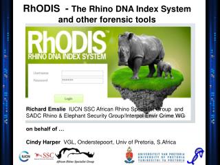 RhODIS - The Rhino DNA Index System and other forensic tools