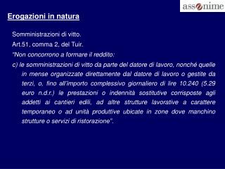 Erogazioni in natura