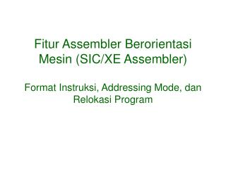 Program Assembly SIC/XE