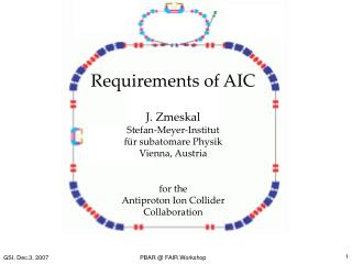 Requirements of AIC J. Zmeskal Stefan-Meyer-Institut für subatomare Physik Vienna, Austria