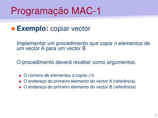 Programação MAC-1