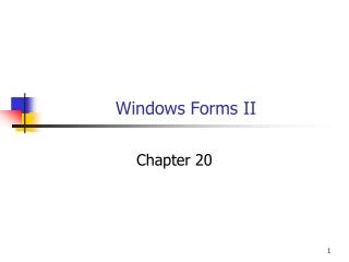 Windows Forms II