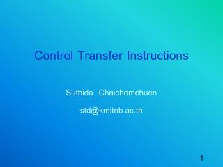 Control Transfer Instructions