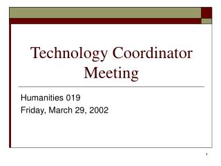 Technology Coordinator Meeting