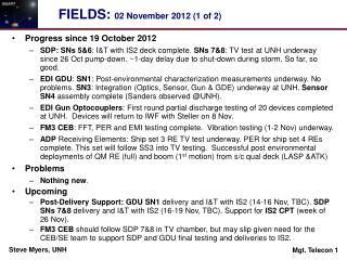 FIELDS: 02 November 2012 (1 of 2)