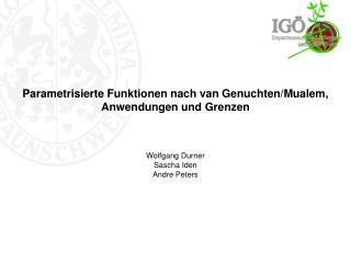 Parametrisierte Funktionen nach van Genuchten/Mualem, Anwendungen und Grenzen