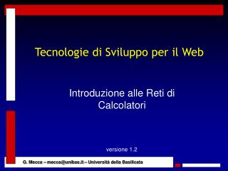 Tecnologie di Sviluppo per il Web