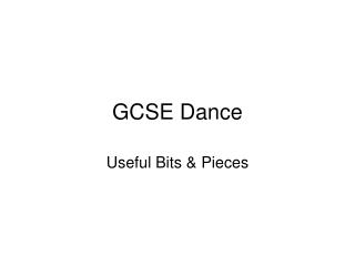 GCSE Dance