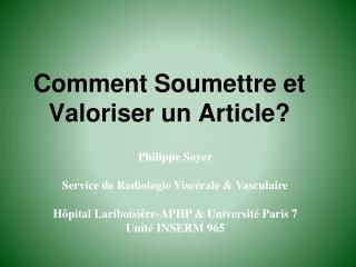 Comment Soumettre et Valoriser un Article?