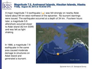 Magnitude 7.0, Andreanof Islands, Aleutian Islands, Alaska