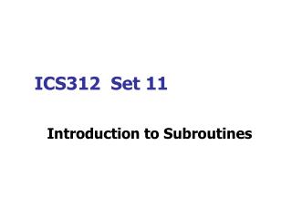 ICS312 Set 11