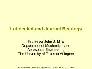Lubricated and Journal Bearings