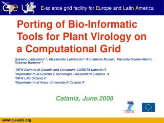 Porting of Bio-Informatic Tools for Plant Virology on a Computational Grid