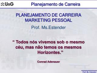 PLANEJAMENTO DE CARREIRA MARKETING PESSOAL