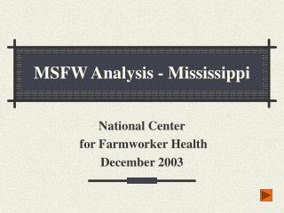MSFW Analysis - Mississippi